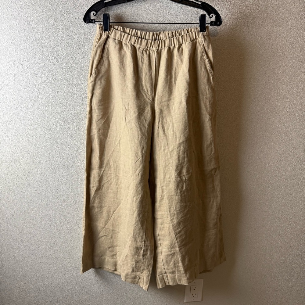 NWOT Frank & Eileen Maisie Pull On Crop Wide Leg Linen Pant Casual Women’s Small - Picture 3 of 12